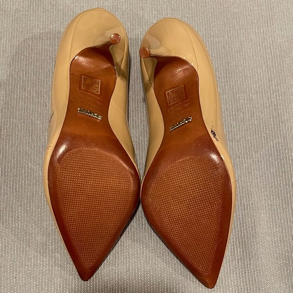 NEW Schutz Tan Patent Clear Scalloped Border Pointed High Heels 6 - Picture 14 of 16